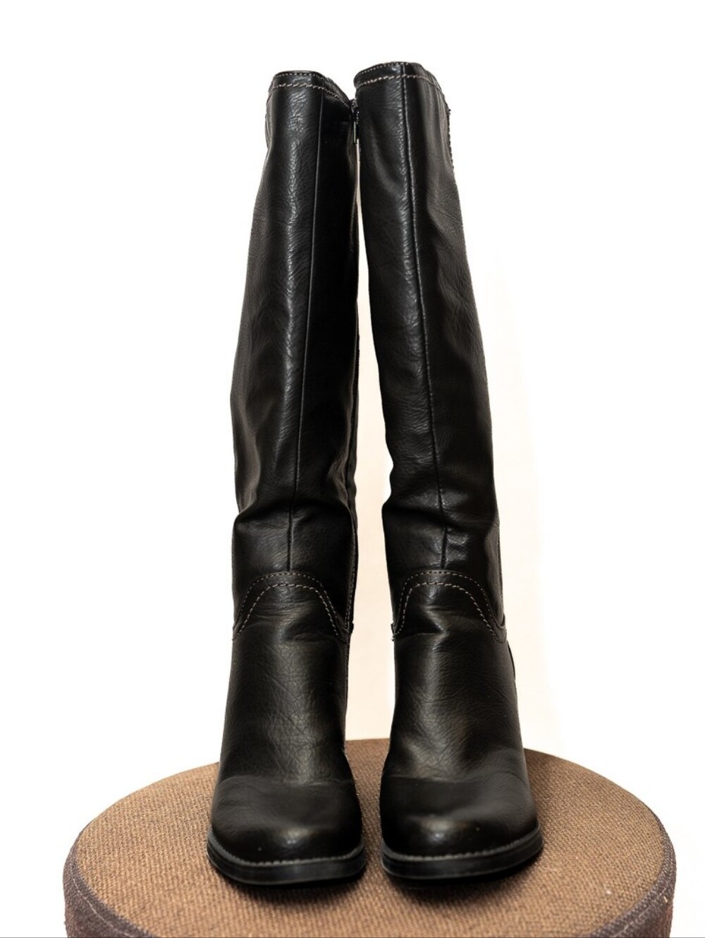 Naturalizer Wide Calf Tall Black Heeled Riding Boots Sz 7.5 Medium